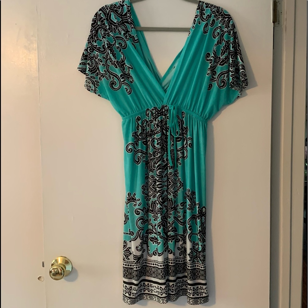 XL Turquoise & Black Coverup
